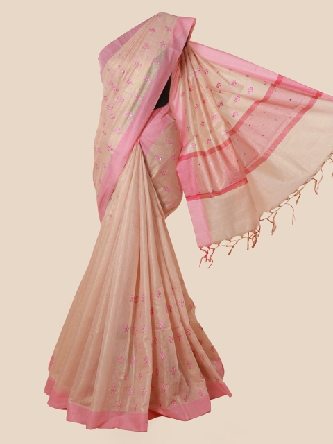 

Pothys Beige Woven Design Tissue Saree