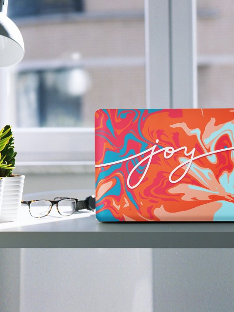 

happywagon Orange & Pink Printed Laptop Skin