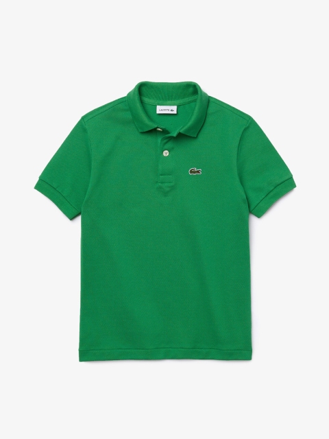 

Lacoste Boys Green Solid Polo Collar T-shirt