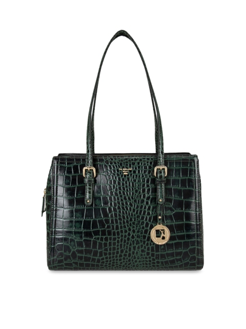 

Da Milano Green Crocodile Print Shoulder Bag