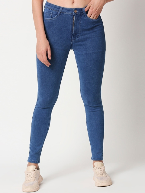 

PURPLE WATER Women Blue Slim Fit High-Rise Clean Look Jeans