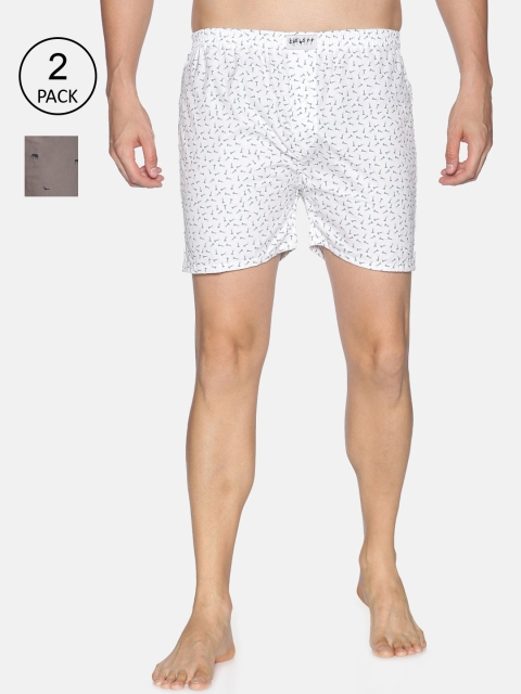 

SHOWOFF Men Pack Of 2 Assorted Boxers SB121-SB122_WhiteGrey