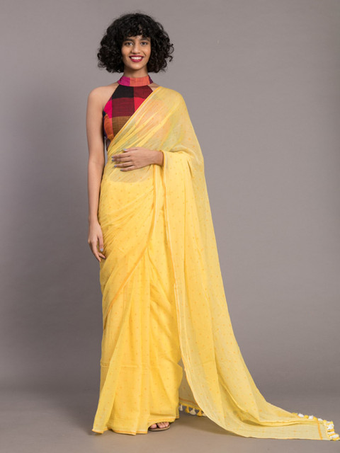 

Suta Yellow Printed Pure Cotton Saree