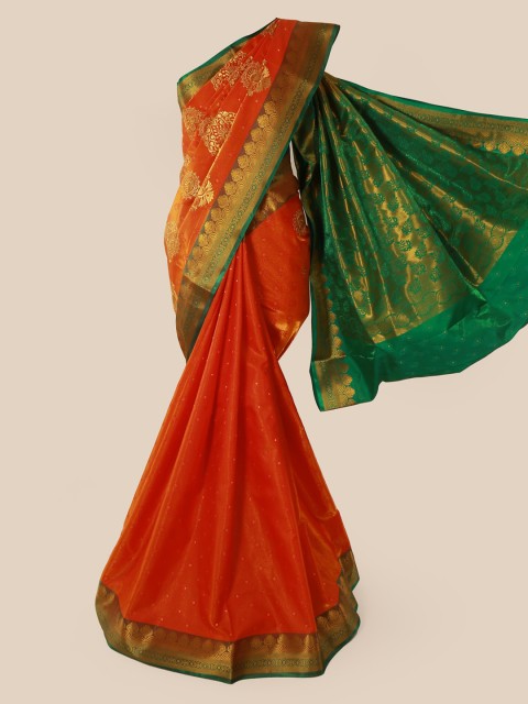 

Pothys Orange & Golden Art Silk Woven Design Banarasi Saree