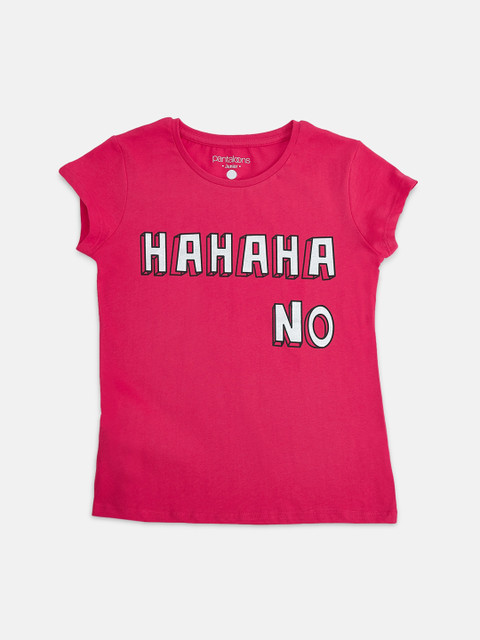 

Pantaloons Junior Girls Coral Printed V-Neck T-shirt