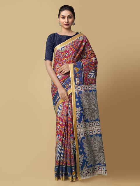 

Unnati Silks Pink Pure Cotton Printed Kanjeevaram Saree