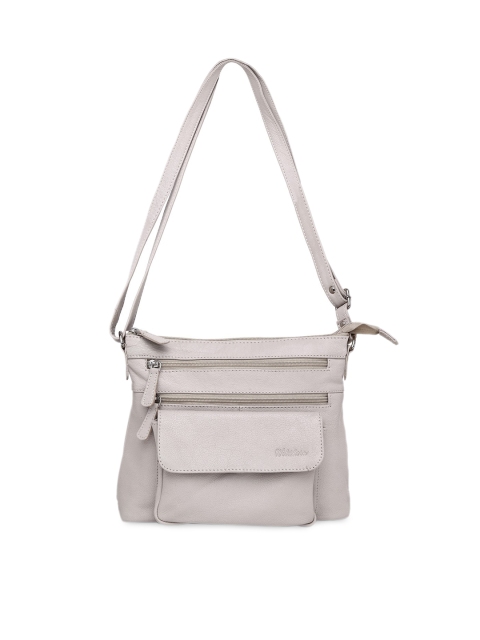 

WildHorn Off-White Solid Leather Sling Bag