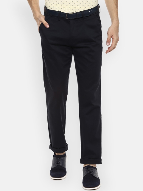 

Van Heusen Men Black Slim Fit Solid Regular Trousers