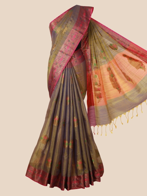 

Pothys Grey Woven Design Cotton Blend Saree