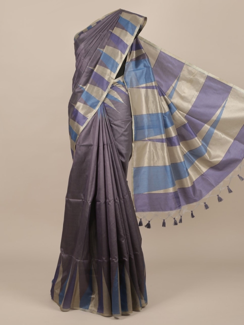 

Pothys Grey & Golden Jute Silk Printed Saree