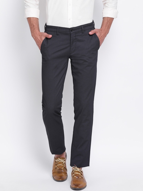 

Turtle Men Black Slim Fit Solid Regular Trousers