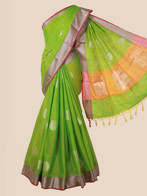 

Pothys Green Woven Design Cotton Blend Saree