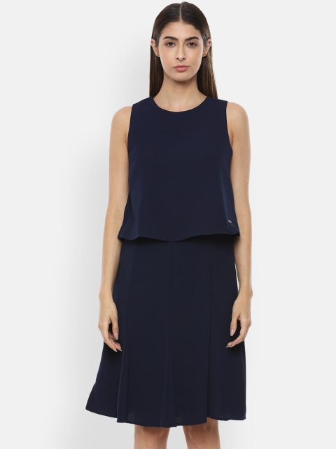 

Van Heusen Woman Women Navy Blue Solid Blouson Dress