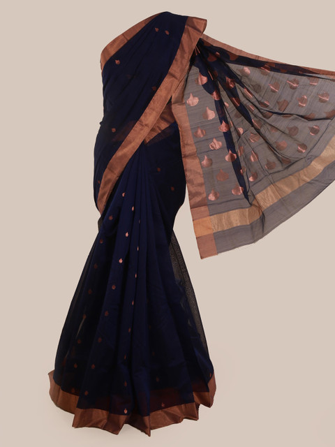 

Pothys Navy Blue Pure Silk Woven Design Kanjeevaram Saree