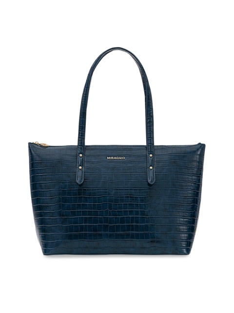 

MIRAGGIO Teal Self Design Shoulder Bag