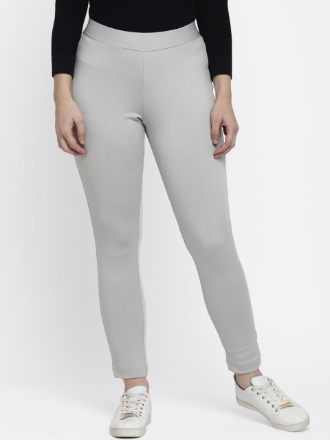 

Fbella Women Grey Solid Skinny-Fit Treggings