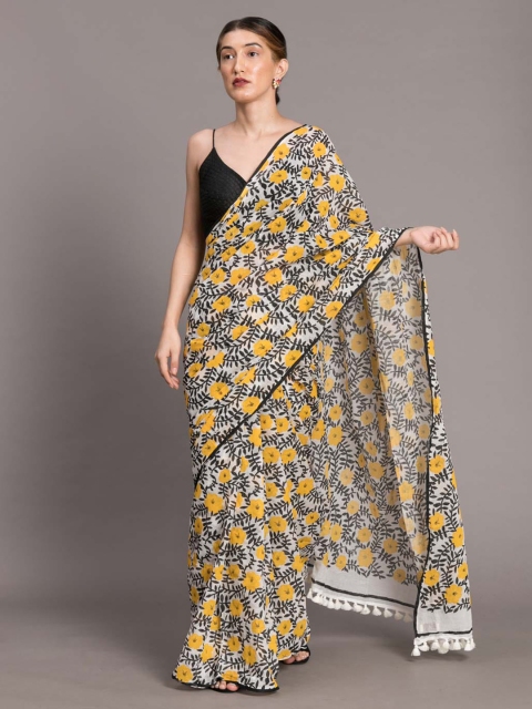 

Suta White & Black Pure Cotton Printed Saree