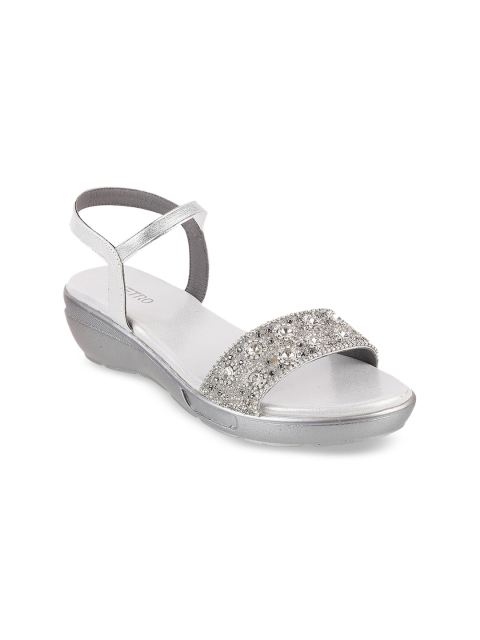 

Metro Women Silver-Toned Embellished Heels