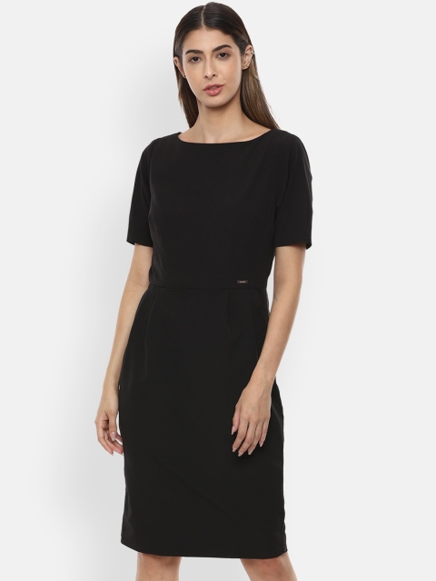 

Van Heusen Woman Black Solid Sheath Dress