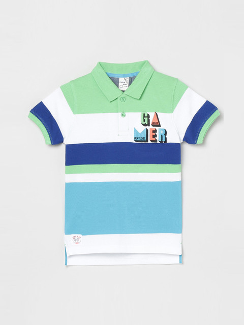 

max Boys Multicoloured Striped Polo Collar T-shirt, Multi