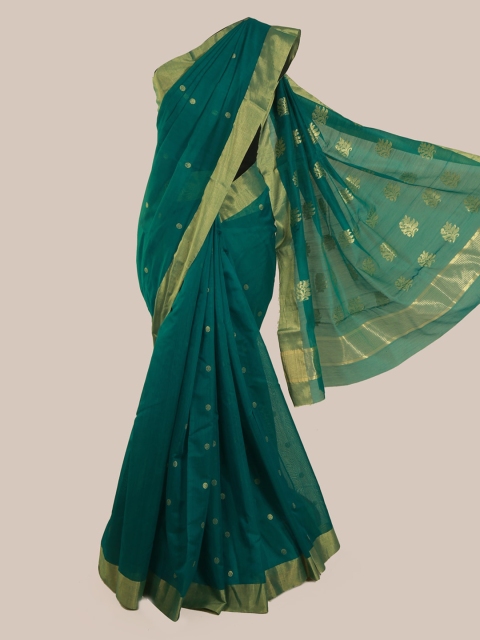 

Pothys Green Pure Silk Woven Design Kanjeevaram Saree