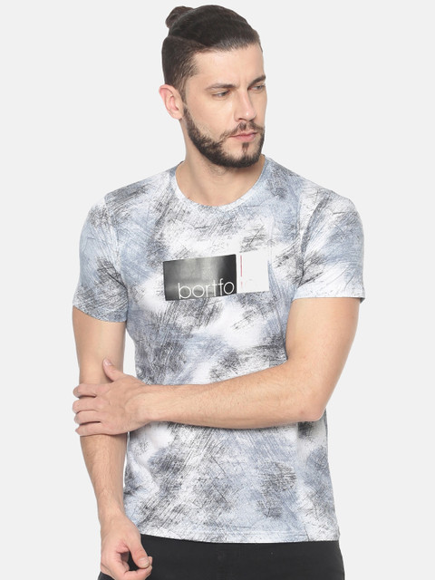 

HALTON HILLS Men White Printed Round Neck T-shirt
