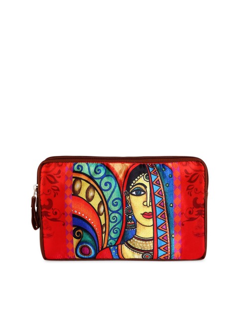 

All Things Sundar Women Red & Yellow Printed Zip Around Wallet