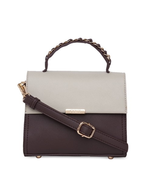 

CERIZ Brown & Grey Colourblocked Sling Bag