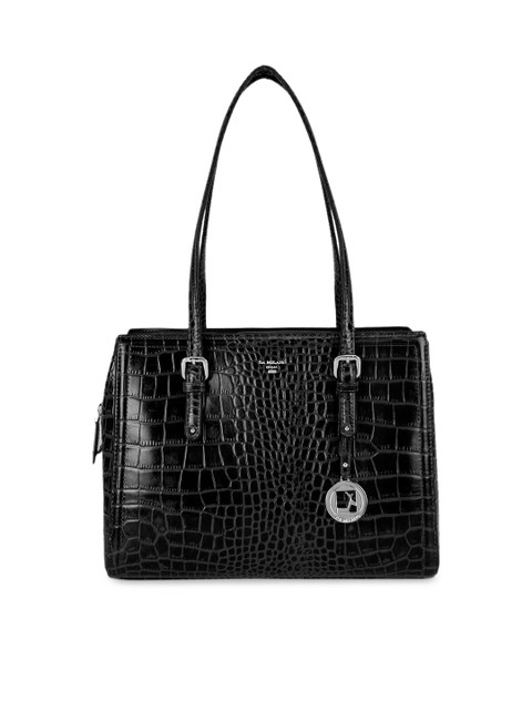 

Da Milano Black Textured Shoulder Bag