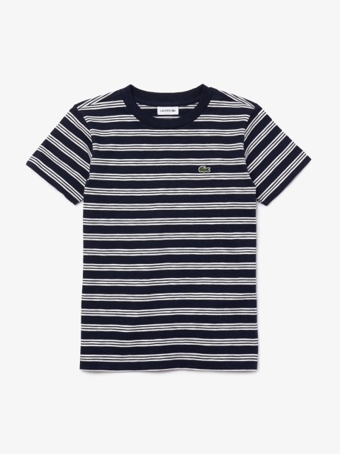

Lacoste Boys Navy Blue Striped Round Neck T-shirt
