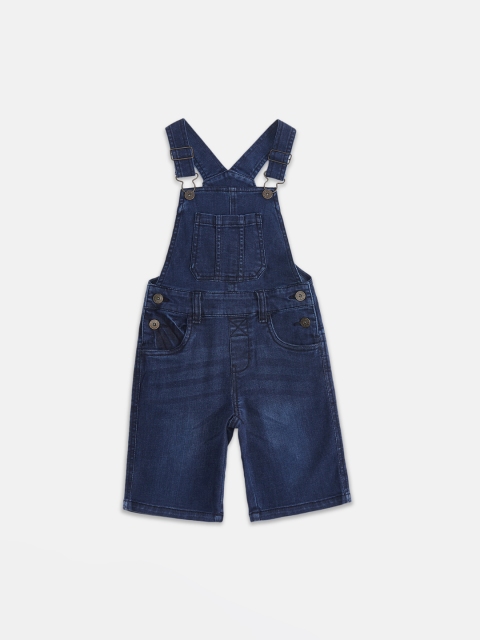 

Pantaloons Junior Boys Navy Blue Solid Tapered-Fit Denim Dungarees
