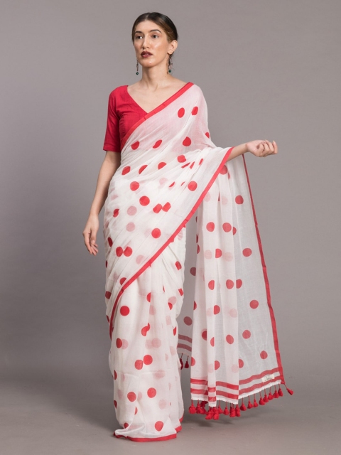 

Suta White & Red Pure Cotton Printed Saree