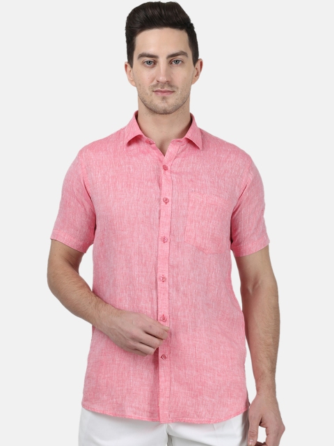 

Monte Carlo Men Pink Regular Fit Solid Linen Casual Shirt