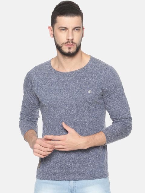 

HALTON HILLS Men Blue Solid Round Neck T-shirt