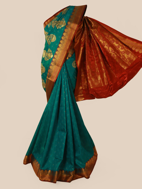 

Pothys Green & Red Art Silk Woven Design Saree