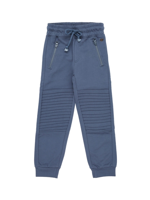 Ed-a-Mamma Boys Blue Self Design Knitted Joggers