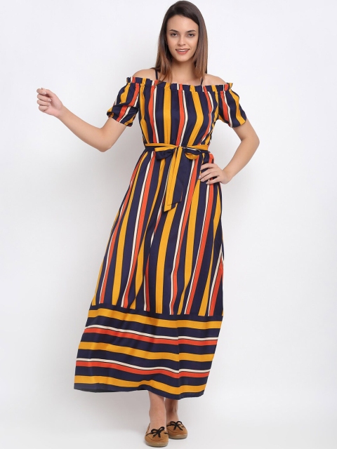 

Karmic Vision Women Multicoloured Striped Maxi Dress, Multi