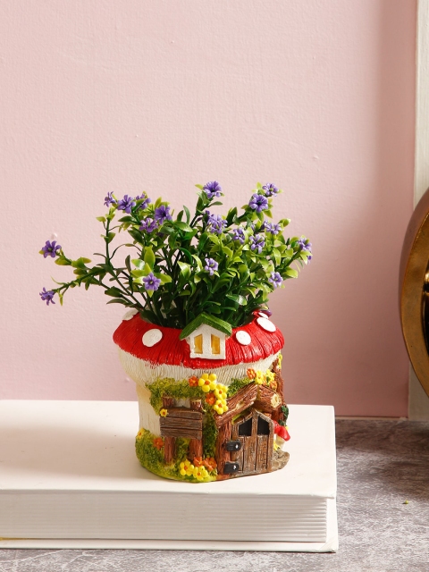 

Aapno Rajasthan White & Red Fairy House Planter