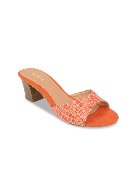 

Rocia Women Orange Textured Block Heels