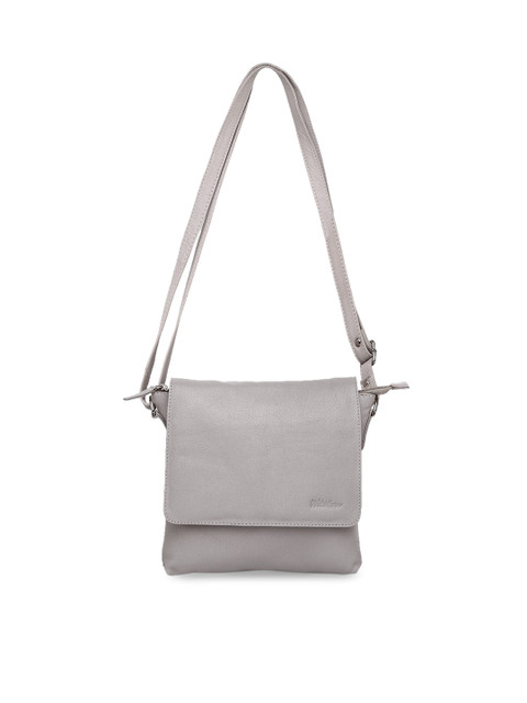 

WildHorn Grey Solid Leather Sling Bag