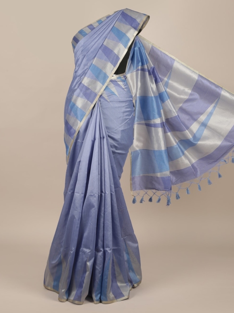 

Pothys Blue Solid Jute Silk Saree