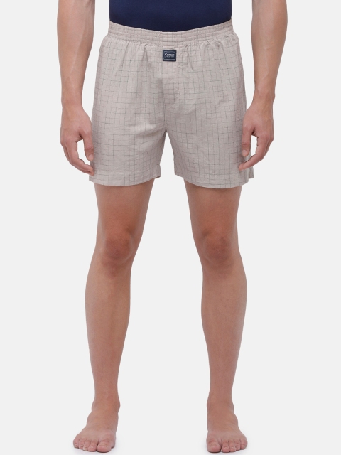 

CAVALLO by Linen Club Men Beige & Grey Checked Boxers-CAMBH001CK00010-N4