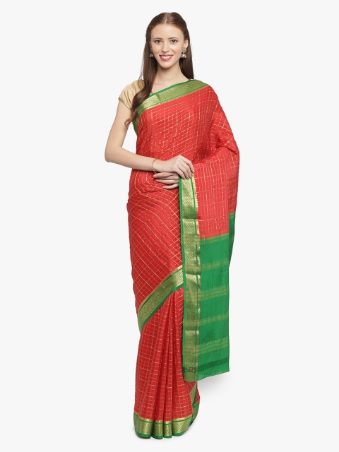 

Sudarshan Silks Red Woven Design Mysore Silk Saree