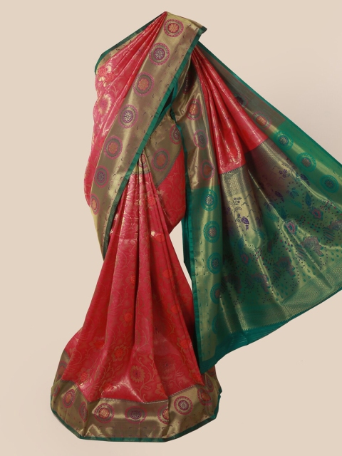 

Pothys Pink & Green Art Silk Woven Design Saree