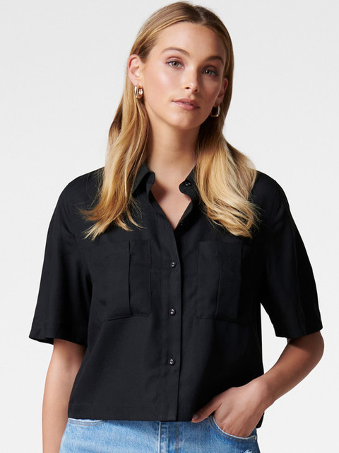 

Forever New Women Black Tailored Fit Solid Casual Shirt
