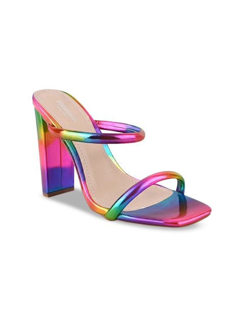 

Stelatoes Women Multicoloured Colourblocked Block Heels, Multi