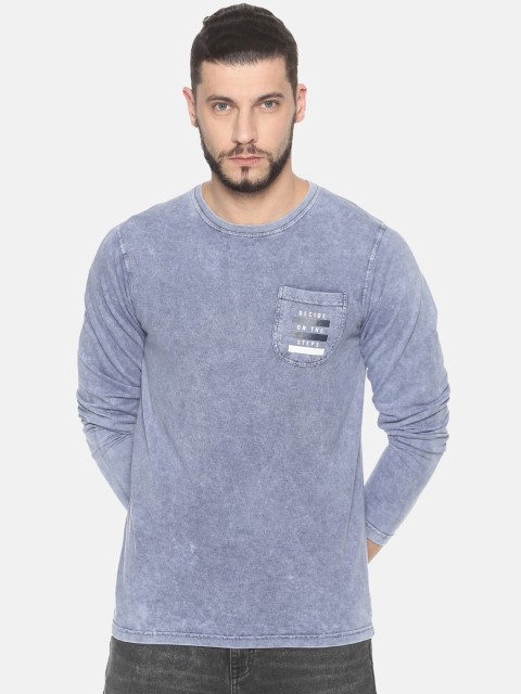 

HALTON HILLS Men Blue Solid Round Neck T-shirt