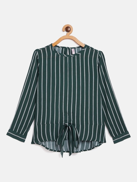 

Crimsoune Club Green Striped Regular Top