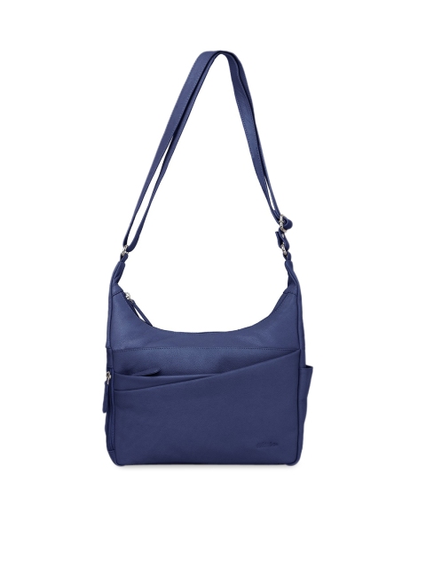 

WildHorn Navy Blue Solid Genuine Leather Sling Bag