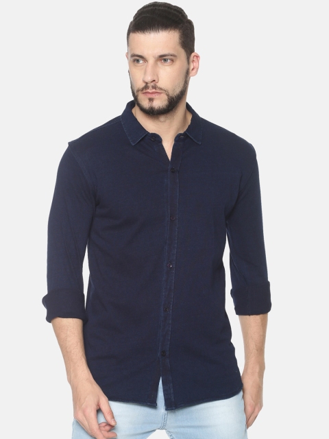 

HALTON HILLS Men Navy Blue Regular Fit Solid Casual Shirt